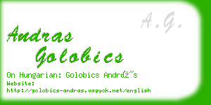 andras golobics business card